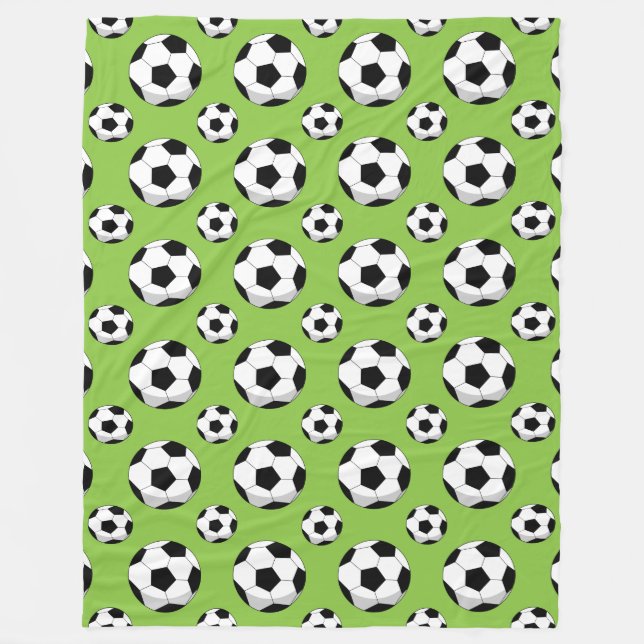 Cobertor De Velo Padrão de Bola de Futebol do Cartoon (Frente)