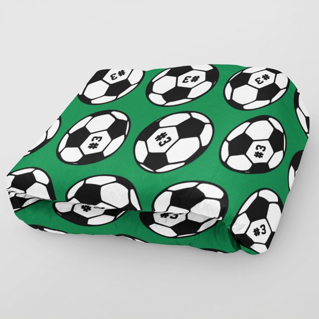 Cobertor De Velo Padrão de Bola de Futebol Verde Personalizado (Criador carregado)