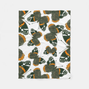 Cobertor De Velo Padrão de borboleta almirante vermelha