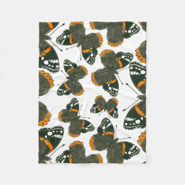 Cobertor De Velo Padrão de borboleta almirante vermelha (Frente)