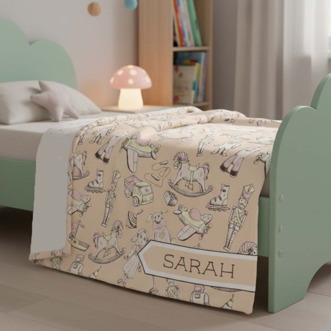 Cobertor De Velo Padrão de brinquedo de vinheta rosa/amarelo ID783 (Criador carregado)