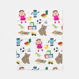 Cobertor De Velo Padrão de Brinquedos para Crianças Bonitas