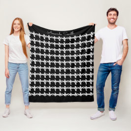 Cobertor De Velo Padrão de cadeia incrível, mínimo, preto e branco