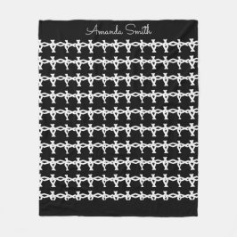 Cobertor De Velo Padrão de cadeia incrível, mínimo, preto e branco