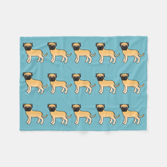 Cobertor De Velo Padrão de Cães Bullmastiff Fawn (Frente (Horizontal))