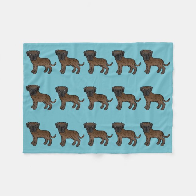 Cobertor De Velo Padrão de Cães da Raça Mastim Inglês Brindle (Frente (Horizontal))