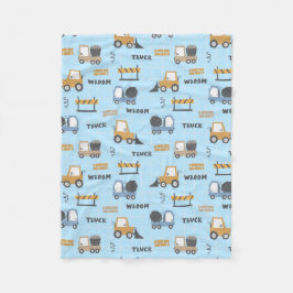 Cobertor De Velo Padrão de Caminhões de Construção Azul