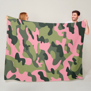 Cobertor De Velo Padrão de Camuflagem Exército Verde Rosa País