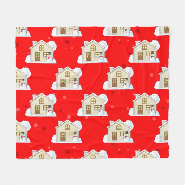 Cobertor De Velo Padrão de Casa de Natal  (Frente (Horizontal))