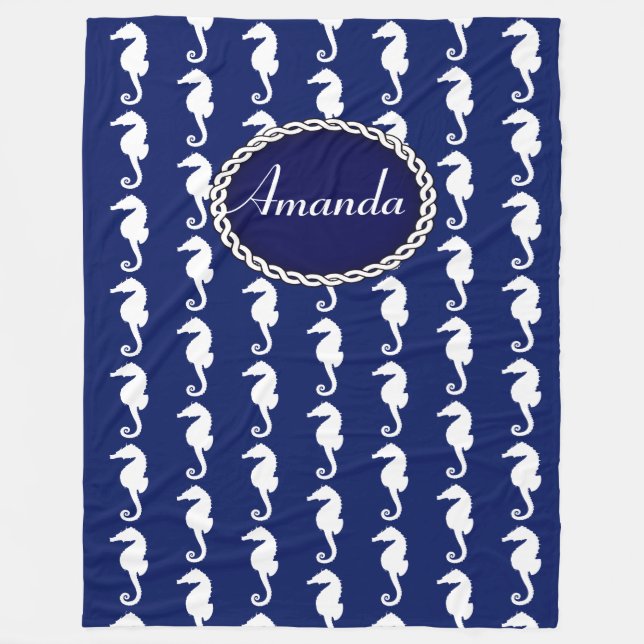 Cobertor De Velo Padrão de Cavalo-do-Mar sem Costura (Frente)