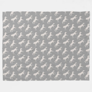 Cobertor De Velo Padrão de Cavalos Galopantes de Cinzas