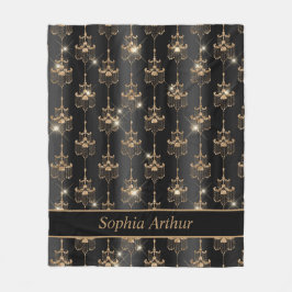 Cobertor De Velo Padrão de Chandelier de Sparkle Dourado personaliz