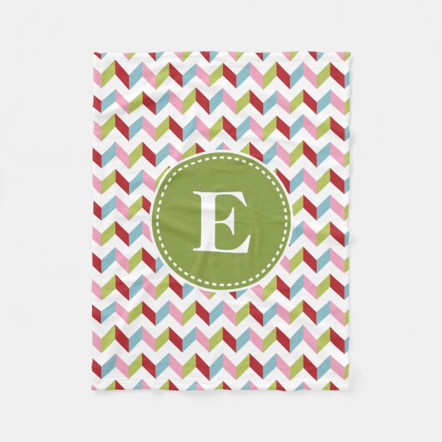 Cobertor De Velo Padrão de Chevron de Natal Personalizado (Frente)