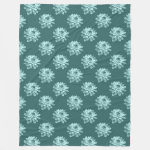 Cobertor De Velo Padrão de Chrysanthemum - Moss Green Fleece Blanke