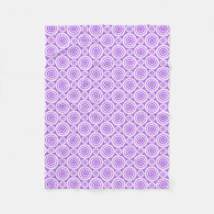 Cobertor De Velo Padrão de Círculos Geométricos Lavanda e Branco
