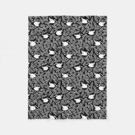 Cobertor De Velo Padrão de Cisne Branco e Negro