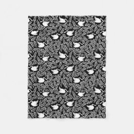 Cobertor De Velo Padrão de Cisne Branco e Negro