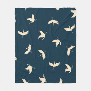 Cobertor De Velo Padrão de colheita de guindastes japoneses Silhoue