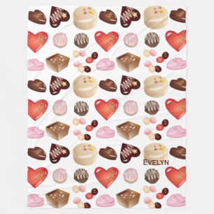 Cobertor De Velo Padrão de Comida de Ilustração de Doces de Chocola