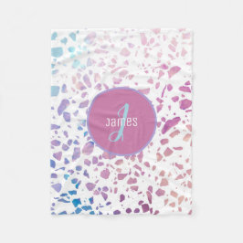 Cobertor De Velo Padrão de cor-de-rosa e azul personalizado do Abst