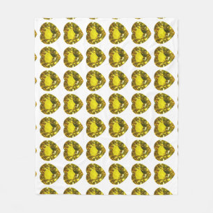 Cobertor De Velo Padrão de Coração Amarelo