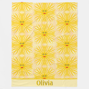 Cobertor De Velo Padrão De Crianças De Rosto Vermelho Amarelo Cheio