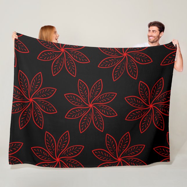 Cobertor De Velo Padrão de Crimson em Preto (In Situ)