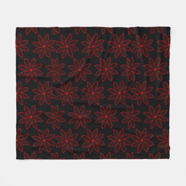 Cobertor De Velo Padrão de Crimson em Preto (Frente (Horizontal))