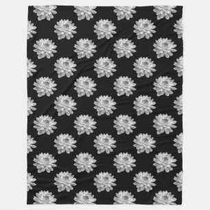 Cobertor De Velo Padrão de crisântemo - Preto monocromático