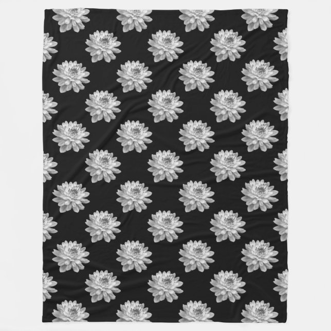 Cobertor De Velo Padrão de crisântemo - Preto monocromático (Frente)