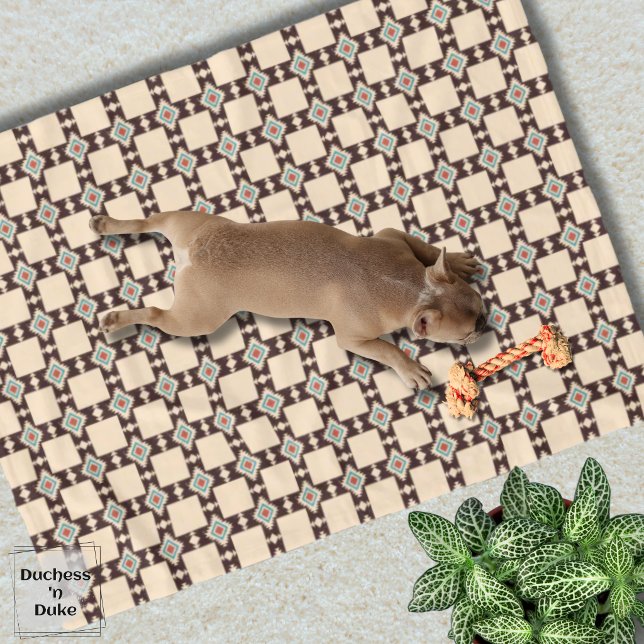 Cobertor De Velo Padrão de Cruz Asteca Boho Design Sudoeste Pet  (Aztec Cross Pattern Boho Southwest Design Pet Fleece Blanket)