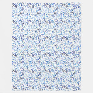 Cobertor De Velo Padrão de curva abstrato claro para azul escuro