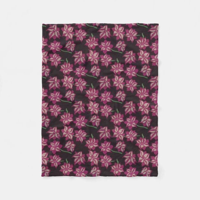 Cobertor De Velo Padrão de Dália Rosa e Branca (Frente)