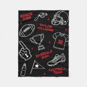 Cobertor De Velo Padrão de Desenho da Equipe de Futebol Sênior Cor