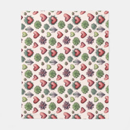 Cobertor De Velo Padrão de Dia de os namorados de Aquarela Suculent