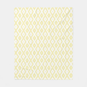 Cobertor De Velo Padrão de diamante amarelo pálido e branco