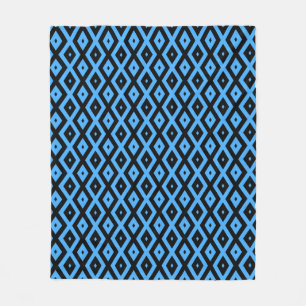 Cobertor De Velo Padrão de diamante azul-céu e preto