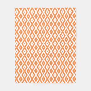 Cobertor De Velo Padrão de diamante branco e laranja