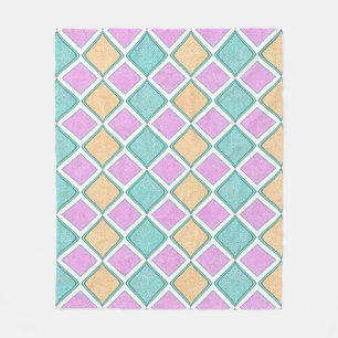 Cobertor De Velo Padrão de Diamante Prisma Harlequim Pastel