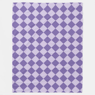 Cobertor De Velo Padrão de Diamante Xadrez Roxo