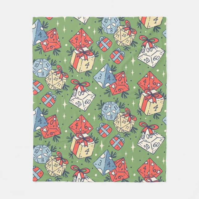 COBERTOR DE VELO PADRÃO DE DICE DE JOGOS DE NATAL (Frente)