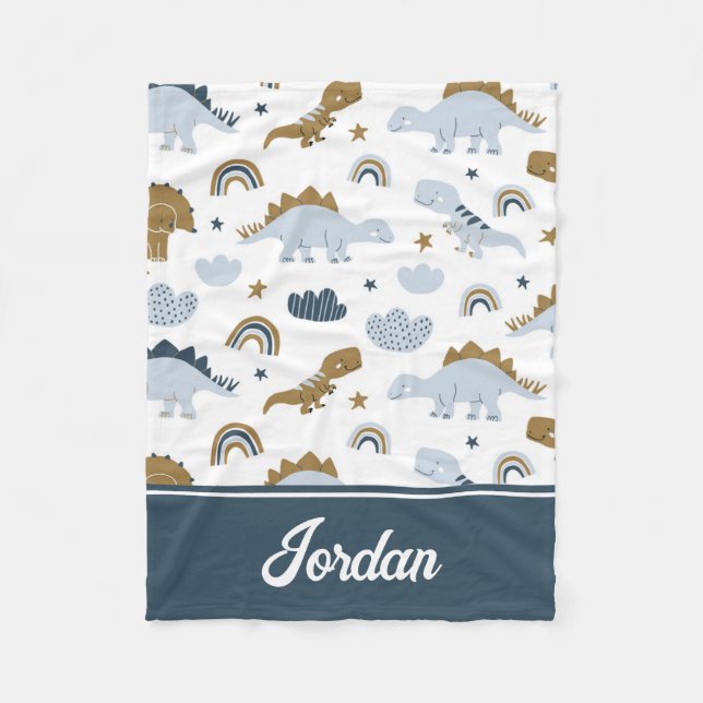 Cobertor De Velo Padrão de Dinossauro Cotovelo (Frente)