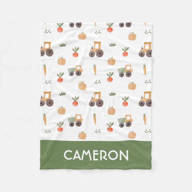 Cobertor De Velo Padrão de Diversão de Aquarela do Jardim fazenda (Frente)