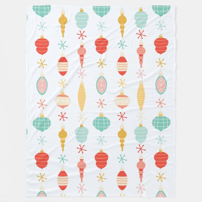 Cobertor De Velo Padrão de Enfeites de natal de travamento retrorre (Frente)