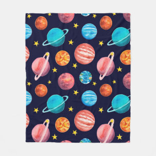 Cobertor De Velo Padrão de espaço sem costura de aquarela desenha