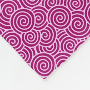 Cobertor De Velo Padrão de espiral japonês - burgundy e rosa pálido