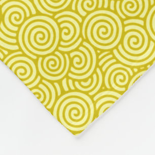 Cobertor De Velo Padrão de espiral japonês - mostarda e amarelo cla