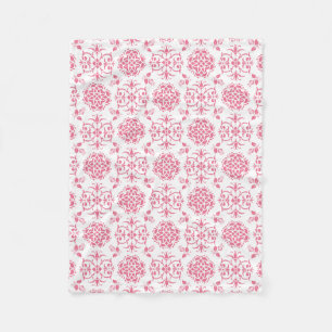 Cobertor De Velo Padrão de estilo damasco rosa e branco