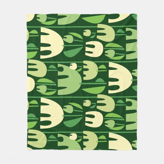 Cobertor De Velo Padrão de Estilo Escandinavo das Tulipas (Frente)