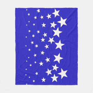 Cobertor De Velo Padrão de estrela branca sobre fundo azul